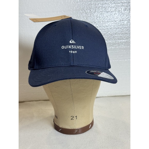 Quiksilver 1969 Flexfit Cap Hat Snapback Adjustable Baseball Sports Blue Skater - Picture 1 of 9